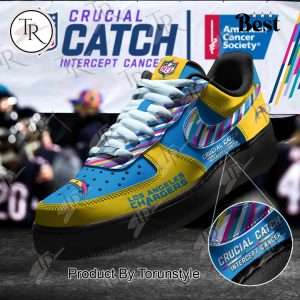 Los Angeles Chargers Crucial Catch Intercept Cancer Air Force 1 Sneakers