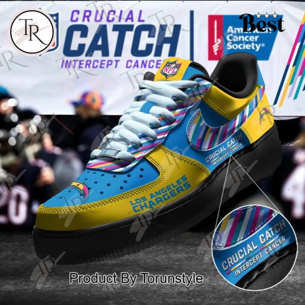 Los Angeles Chargers Crucial Catch Intercept Cancer Air Force 1 Sneakers