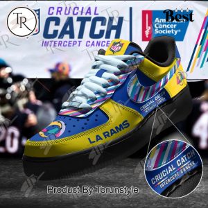 Los Angeles Rams Crucial Catch Intercept Cancer Air Force 1 Sneakers