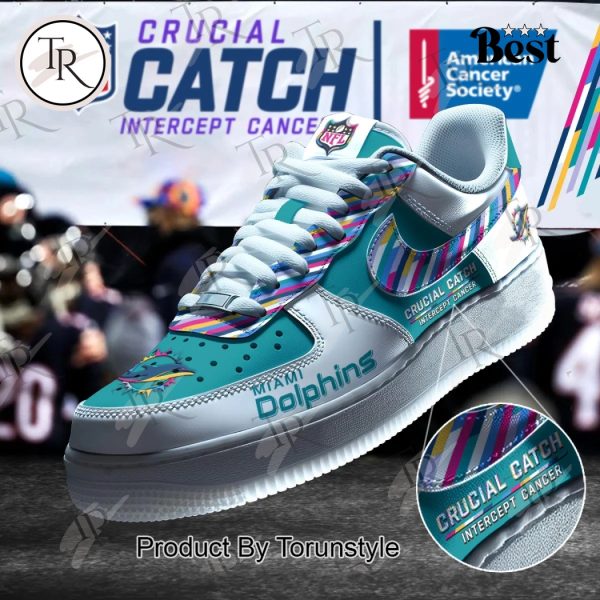 Miami Dolphins Crucial Catch Intercept Cancer Air Force 1 Sneakers