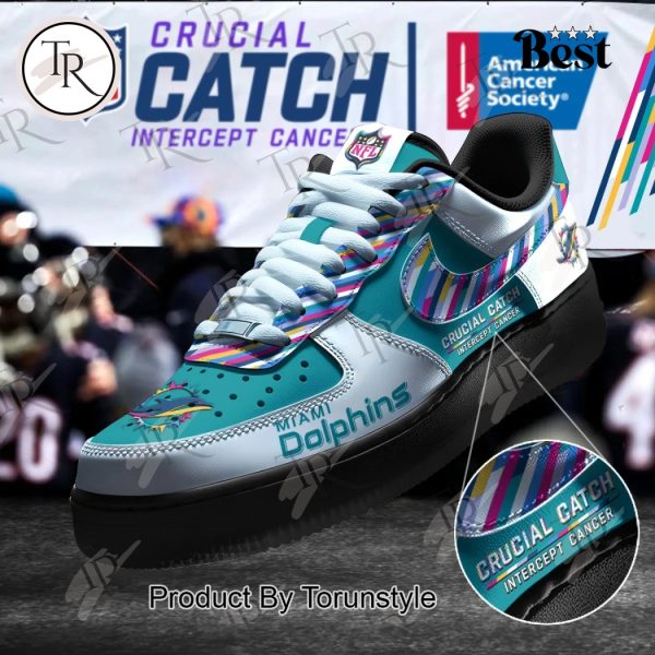 Miami Dolphins Crucial Catch Intercept Cancer Air Force 1 Sneakers