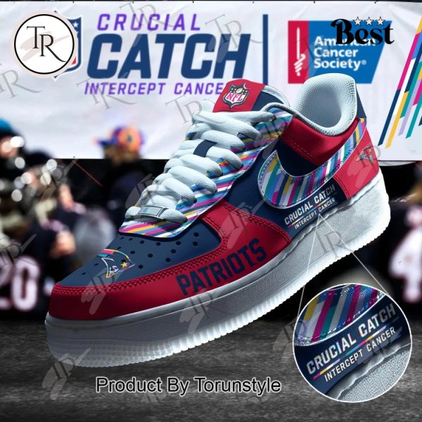 New England Patriots Crucial Catch Intercept Cancer Air Force 1 Sneakers