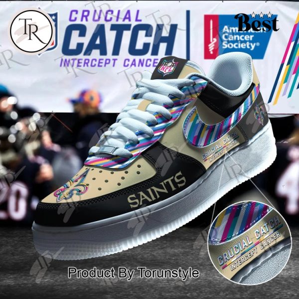 New Orleans Saints Crucial Catch Intercept Cancer Air Force 1 Sneakers