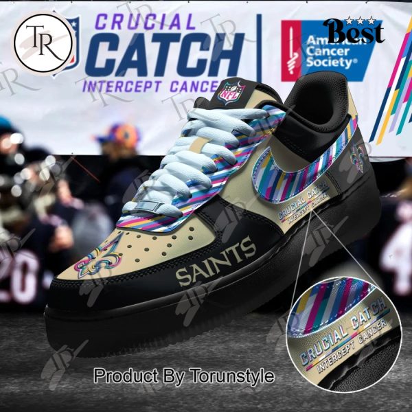 New Orleans Saints Crucial Catch Intercept Cancer Air Force 1 Sneakers