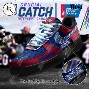 New York Giants Crucial Catch Intercept Cancer Air Force 1 Sneakers