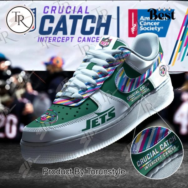 New York Jets Crucial Catch Intercept Cancer Air Force 1 Sneakers