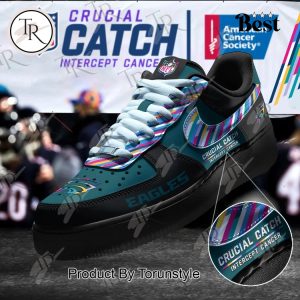 Philadelphia Eagles Crucial Catch Intercept Cancer Air Force 1 Sneakers