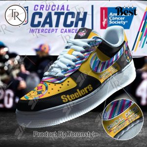 Pittsburgh Steelers Crucial Catch Intercept Cancer Air Force 1 Sneakers