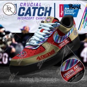 San Francisco 49ers Crucial Catch Intercept Cancer Air Force 1 Sneakers