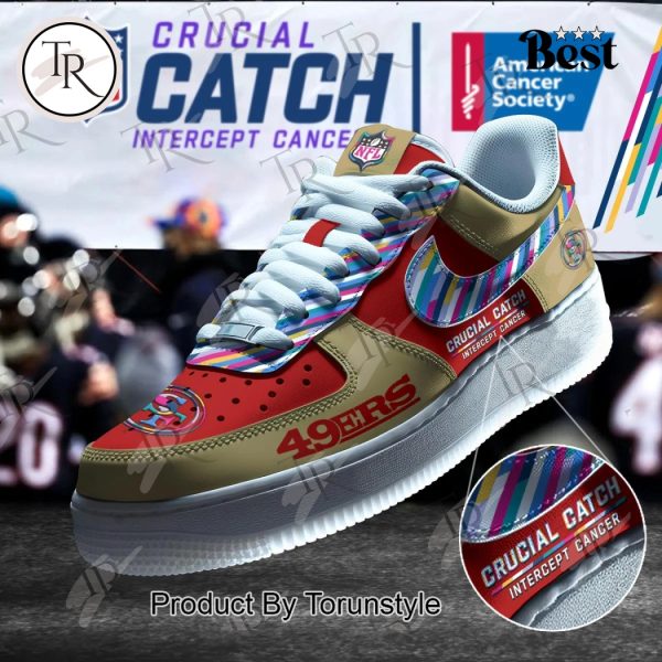 San Francisco 49ers Crucial Catch Intercept Cancer Air Force 1 Sneakers