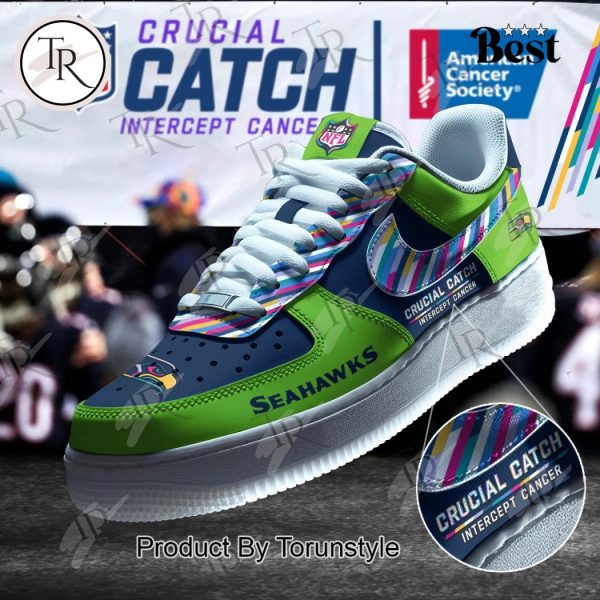 Seattle Seahawks Crucial Catch Intercept Cancer Air Force 1 Sneakers