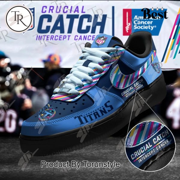 Tennessee Titans Crucial Catch Intercept Cancer Air Force 1 Sneakers