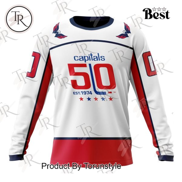 NHL Washington Capitals Special 50th Anniversary Away Kits Hoodie