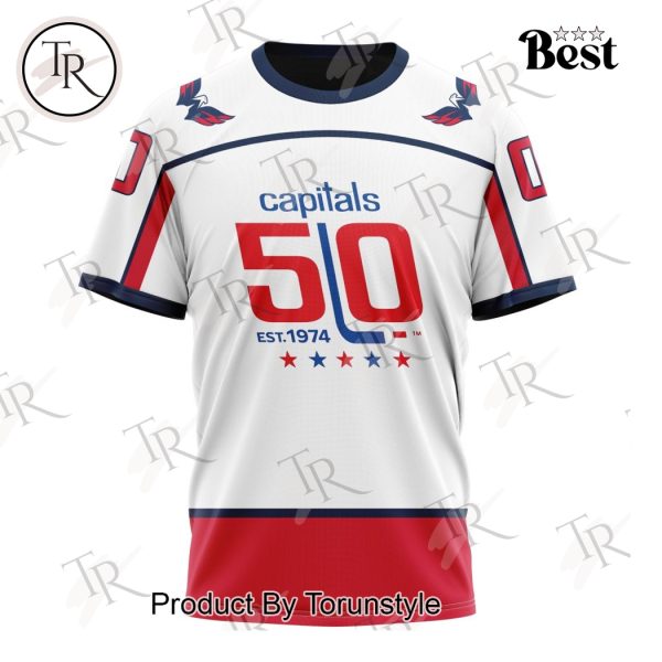 NHL Washington Capitals Special 50th Anniversary Away Kits Hoodie