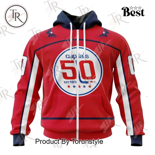 NHL Washington Capitals Special 50th Anniversary Home Kits Hoodie