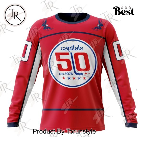 NHL Washington Capitals Special 50th Anniversary Home Kits Hoodie