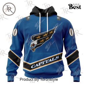 NHL Washington Capitals Special Vintage Screaming Eagle Blue Kits Hoodie