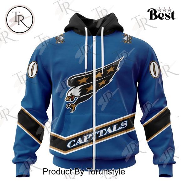 NHL Washington Capitals Special Vintage Screaming Eagle Blue Kits Hoodie