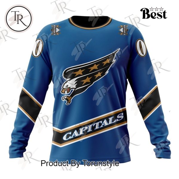 NHL Washington Capitals Special Vintage Screaming Eagle Blue Kits Hoodie