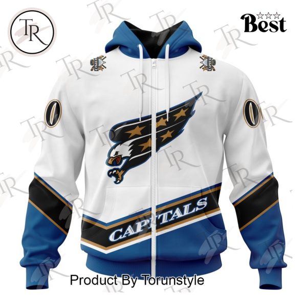 NHL Washington Capitals Special Vintage Screaming Eagle White Kits Hoodie