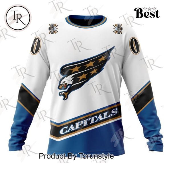 NHL Washington Capitals Special Vintage Screaming Eagle White Kits Hoodie