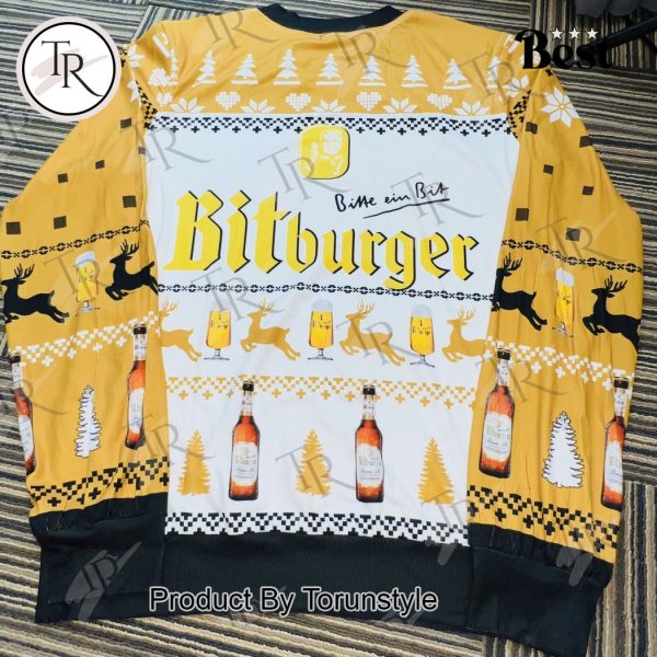 Bitburger Christmas Sweater – Festive Beer Ugly Sweater for Holiday Parties and Beer Lovers