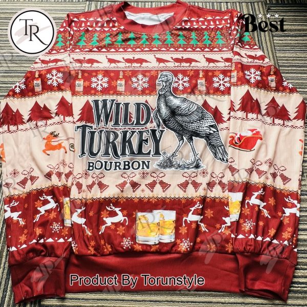 Wild Turkey Bourbon Christmas Sweater – Festive Ugly Sweater for Whiskey Lovers and Holiday Parties