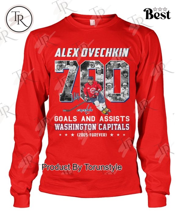 Alex Ovechkin 700 Goals And Assists Washington Capitals 2005-Forever T-Shirt