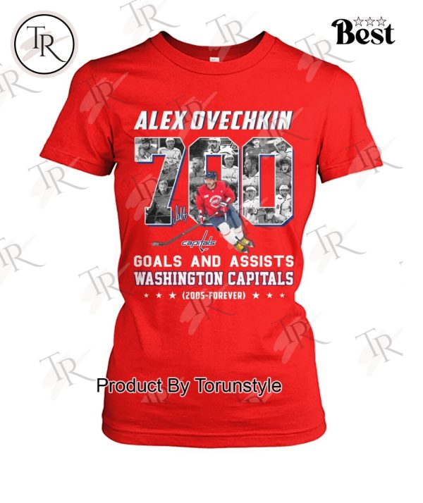 Alex Ovechkin 700 Goals And Assists Washington Capitals 2005-Forever T-Shirt