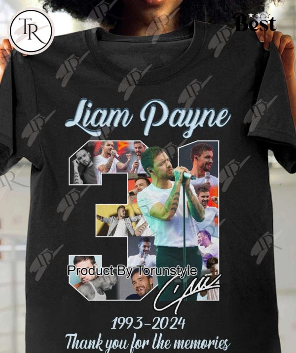 Liam Payne 31 Years Of 1993-2024 Thank You For The Memories T-Shirt