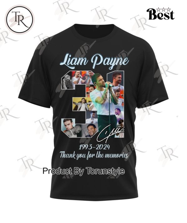 Liam Payne 31 Years Of 1993-2024 Thank You For The Memories T-Shirt