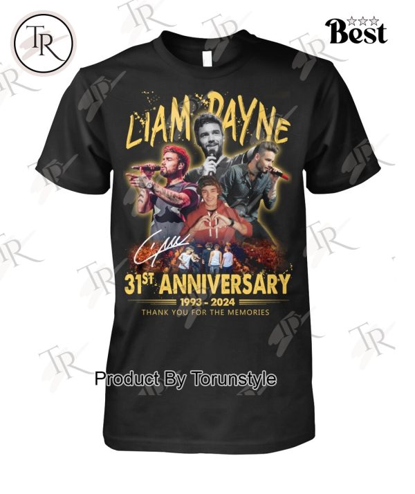 Liam Payne 31st Anniversary 1993-2024 Thank You For The Memories T-Shirt