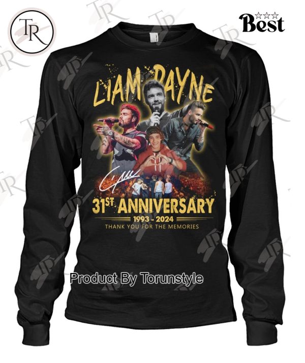 Liam Payne 31st Anniversary 1993-2024 Thank You For The Memories T-Shirt