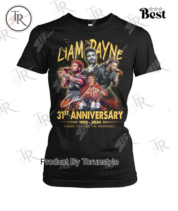 Liam Payne 31st Anniversary 1993-2024 Thank You For The Memories T-Shirt