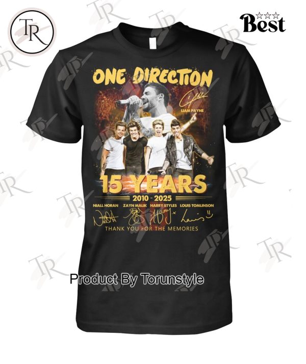 One Direction Liam Payne 15 Years 2010-2025 Thank You For The Memories T-Shirt