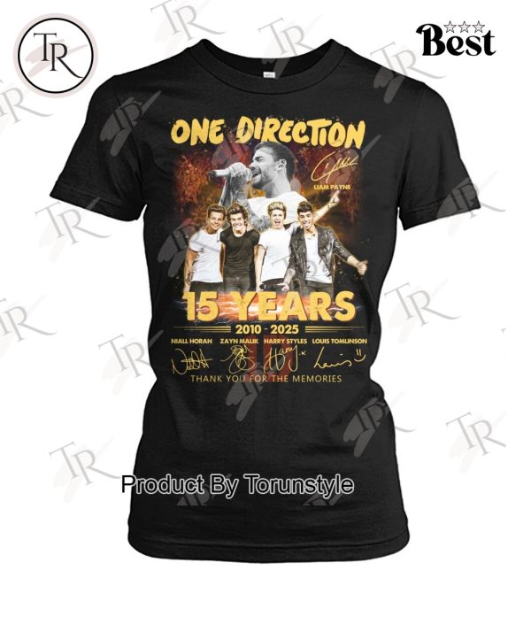 One Direction Liam Payne 15 Years 2010-2025 Thank You For The Memories T-Shirt