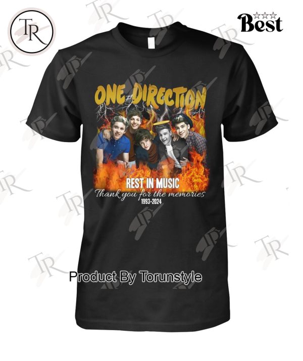 One Direction Liam Payne Rest In Music Thank You For The Memories 1993-2024 T-Shirt