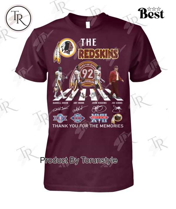 Washington Redskins 92th Anniversary Thank You For The Memories T-Shirt