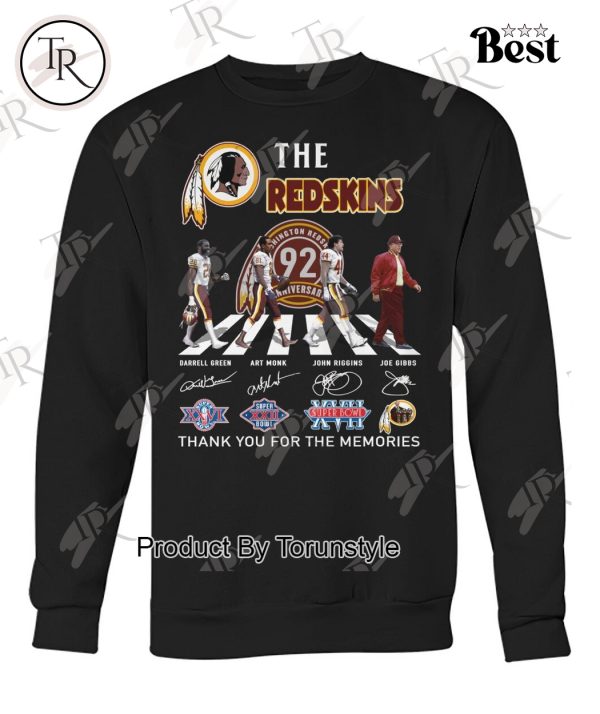 Washington Redskins 92th Anniversary Thank You For The Memories T-Shirt