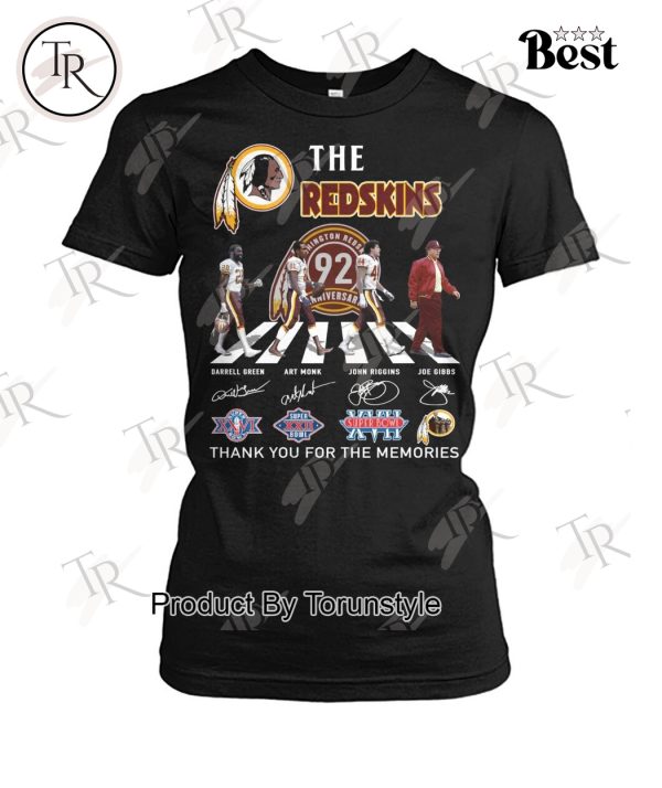 Washington Redskins 92th Anniversary Thank You For The Memories T-Shirt