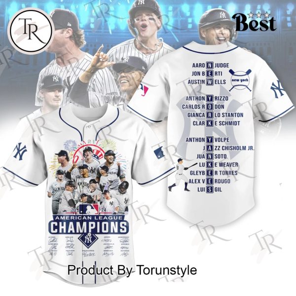 2024 American Leagues Champions New York Yankees Baseball Jersey – White