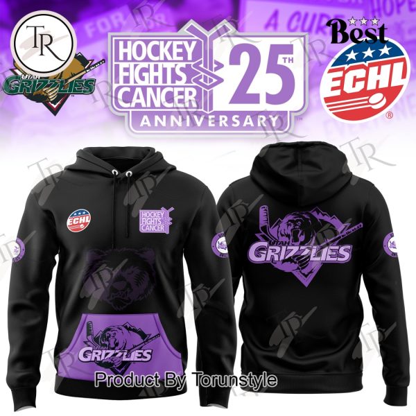 Utah Grizzlies Hockey Fight Cancer 25th Anniversary Hoodie