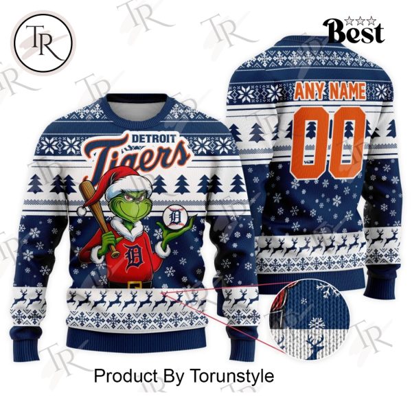 MLB Detroit Tigers Grinch Christmas Sweater Design