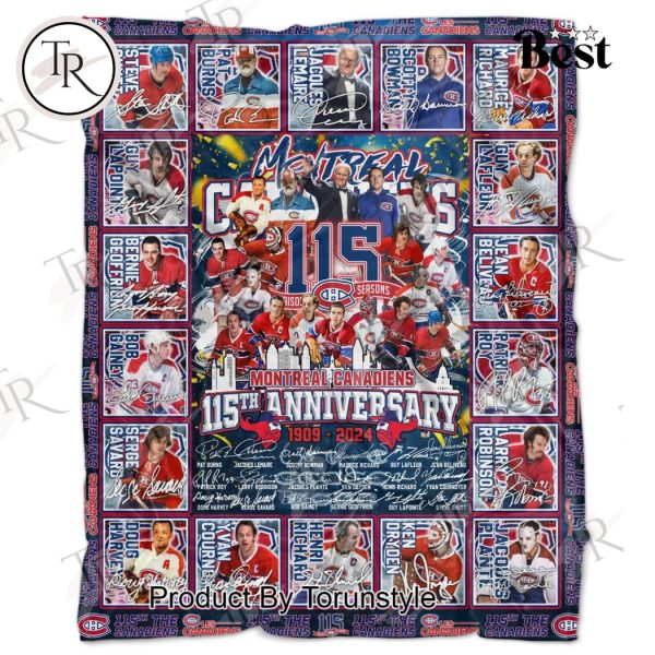 Montreal Canadiens 115th Anniversary 1909-2024 Fleece Blanket