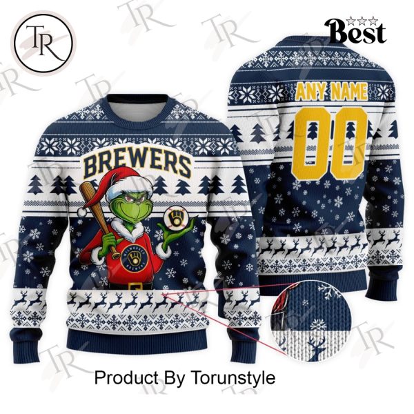 MLB Milwaukee Brewers Grinch Christmas Sweater Design