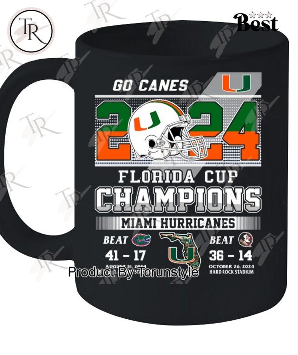 2024 Florida Cup Champions Miami Hurricanes T-Shirt