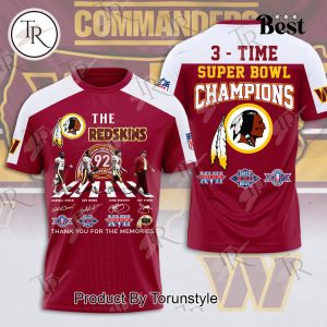 The Redskins 3 – Time Super Bowl Champions Thank You For The Memories Washington Commanders 3D Unisex Hoodie