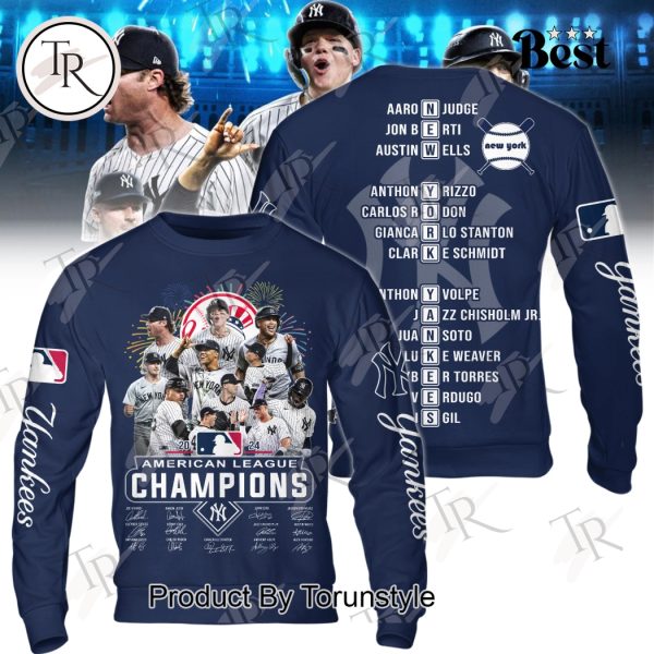 2024 American League Champions New York Yankees Hoodie – Navy