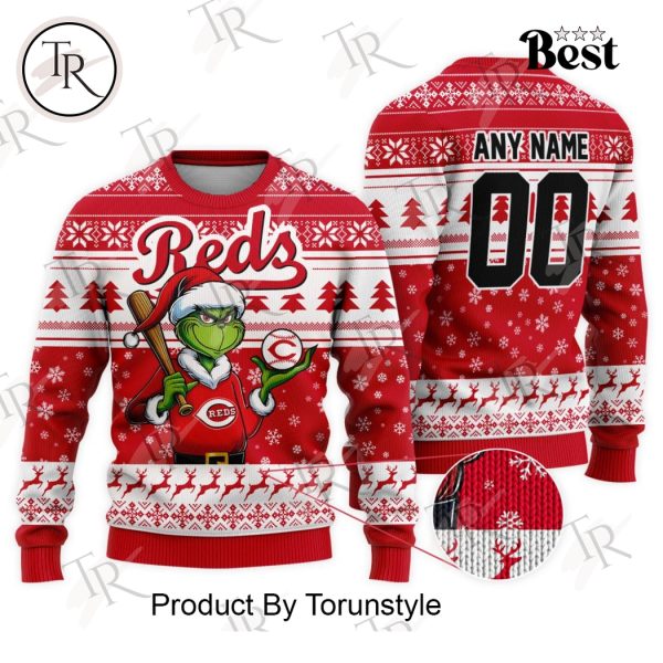 MLB Cincinnati Reds Grinch Christmas Sweater Design