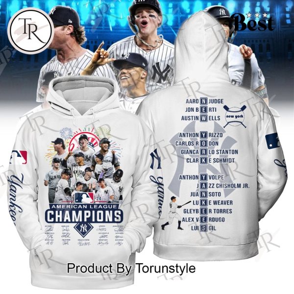 2024 American League Champions New York Yankees Hoodie – White